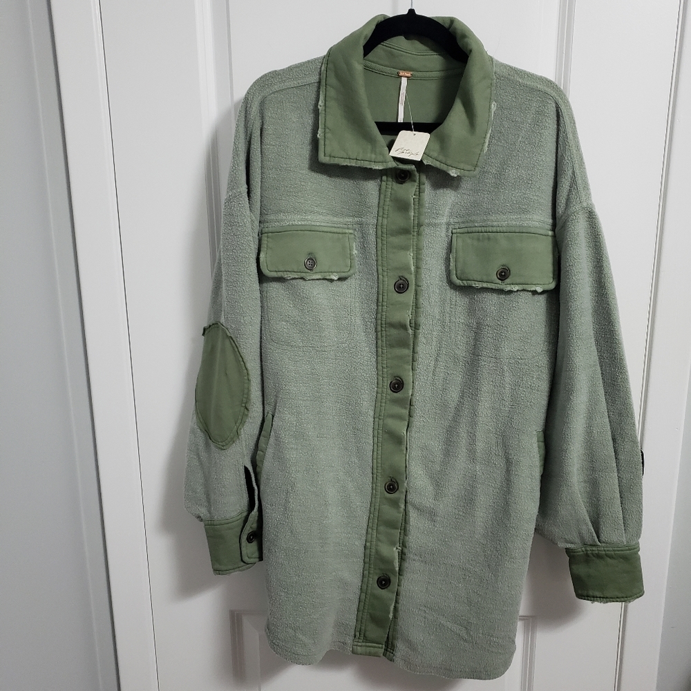 FREE PEOPLE Ruby Soft Oversized Shacket Jacket in Jaded - Picture 5 of 7